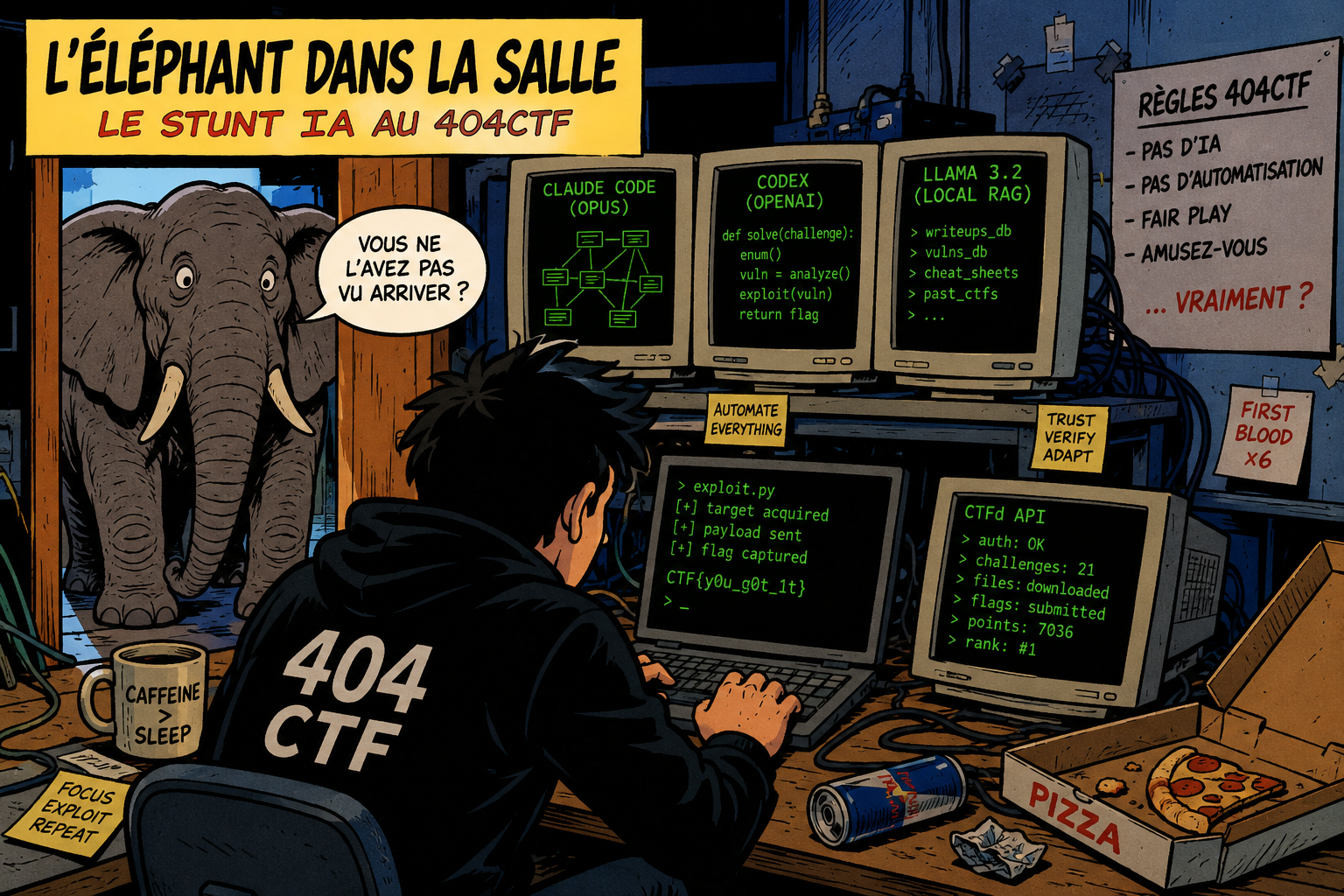 L’éléphant dans la salle : le stunt IA au 404CTF