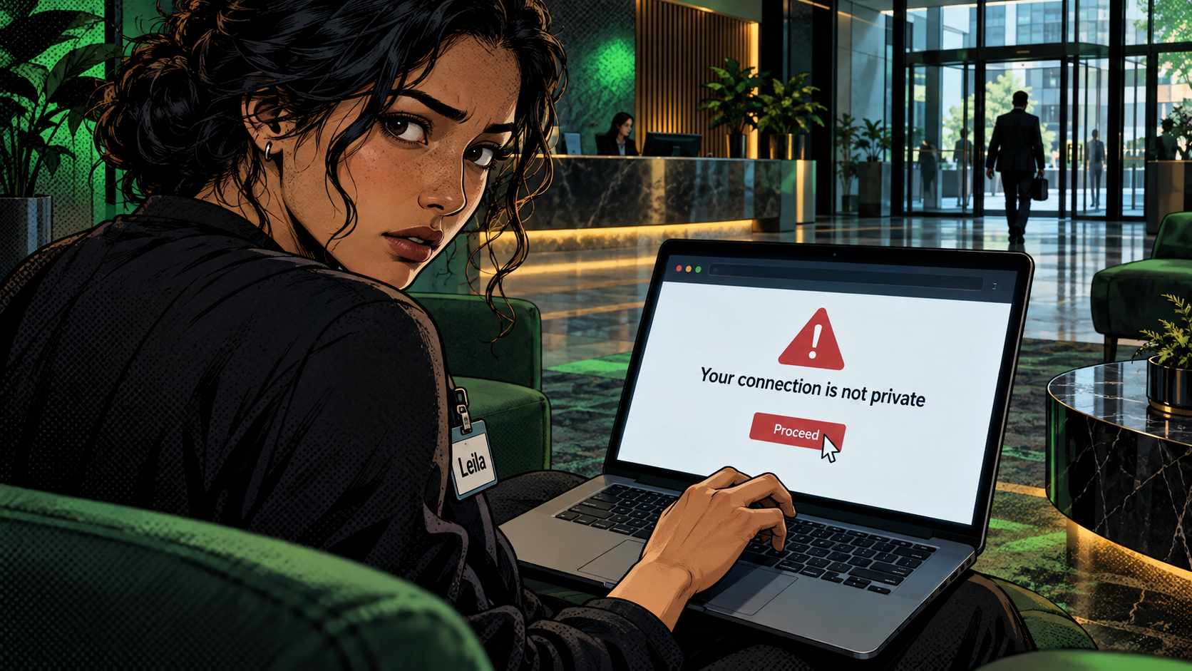 Illustration of an attacker on a shared network answering a device address request faster than the real router